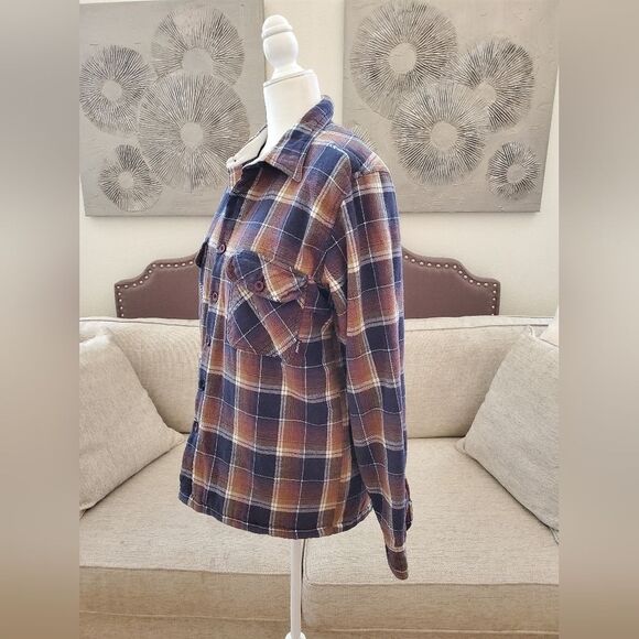 Billabong Straight Fit Quilted Flannel Shacket Sz Sm - Picture 5 of 13